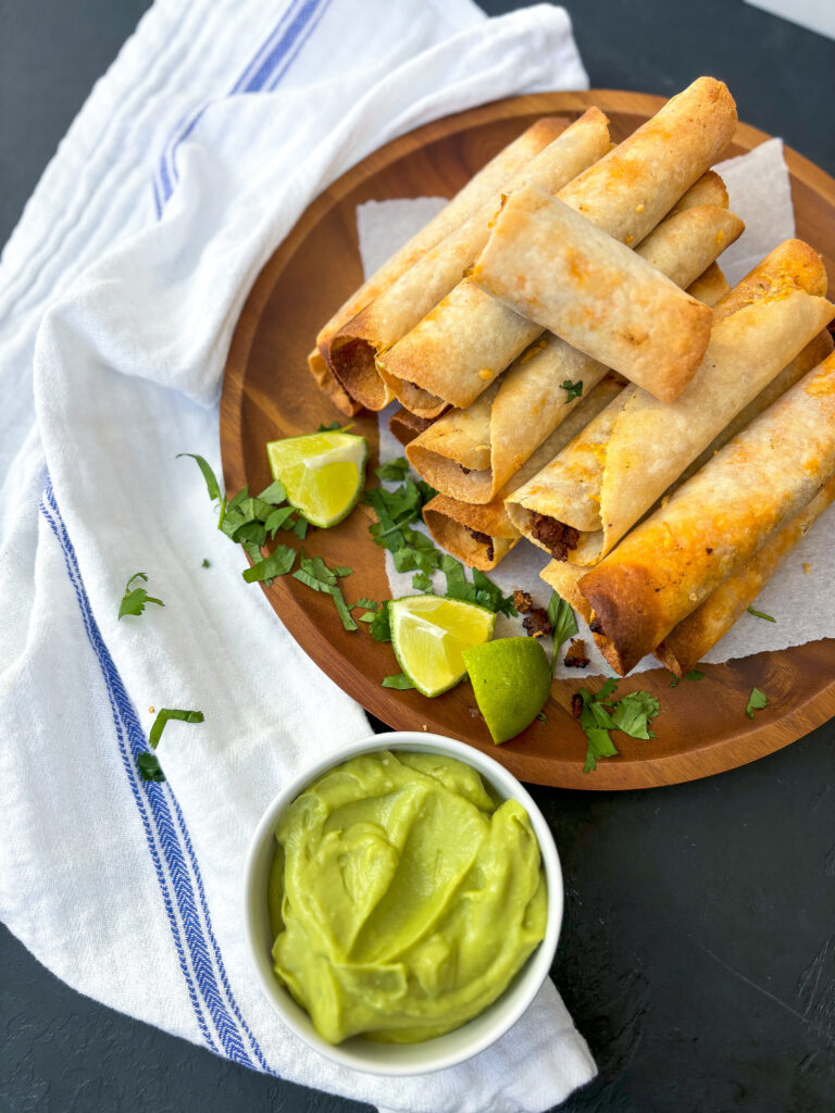 Air Fryer Flautas with Avocado Lime Dip Gluten Free Just Jessie B