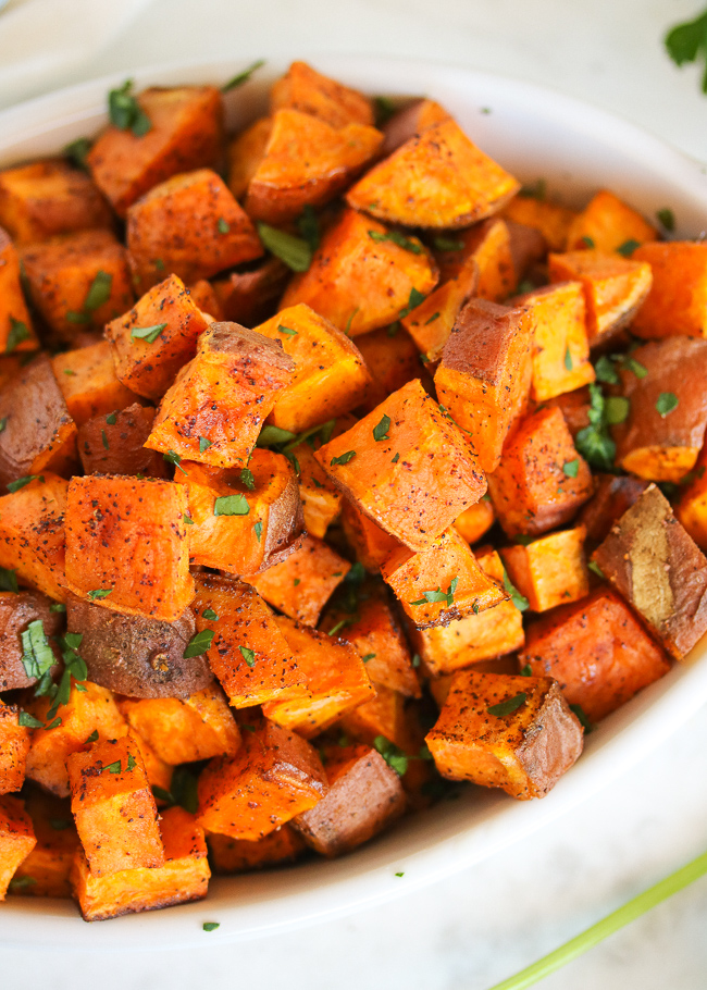 Cinnamon Chili Roasted Sweet Potatoes Paleo, Whole30 Just Jessie B