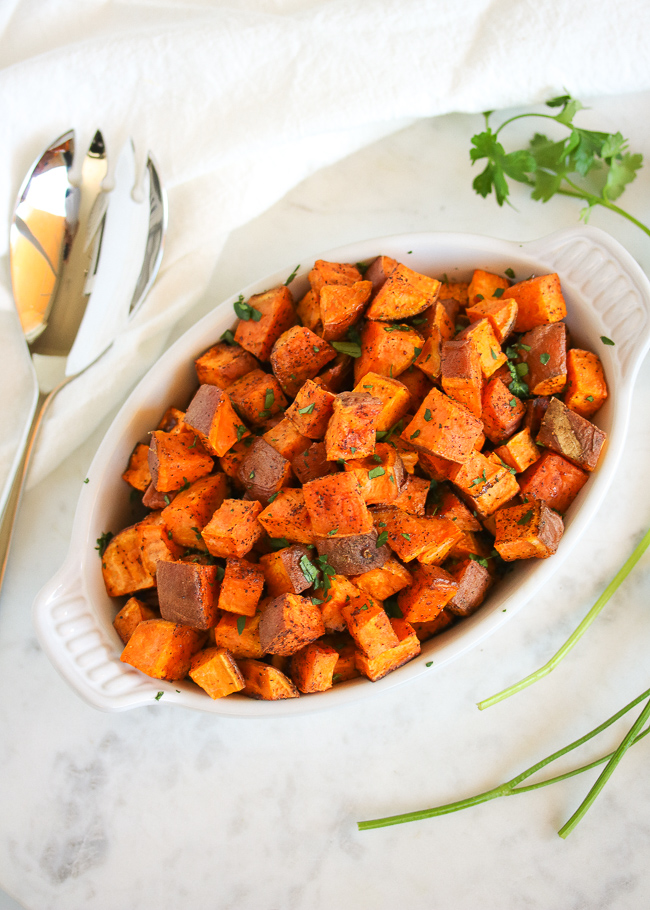Cinnamon Chili Roasted Sweet Potatoes Paleo, Whole30 Just Jessie B