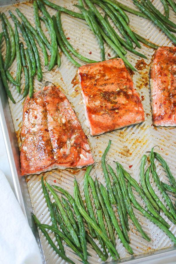 Sheet Pan Balsamic Salmon & Green Beans Just Jessie B