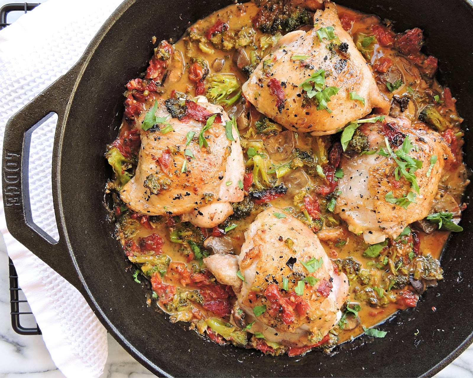 Skillet Chicken With Sun Dried Tomato Cream Sauce Paleo Whole30 Keto Just Jessie B