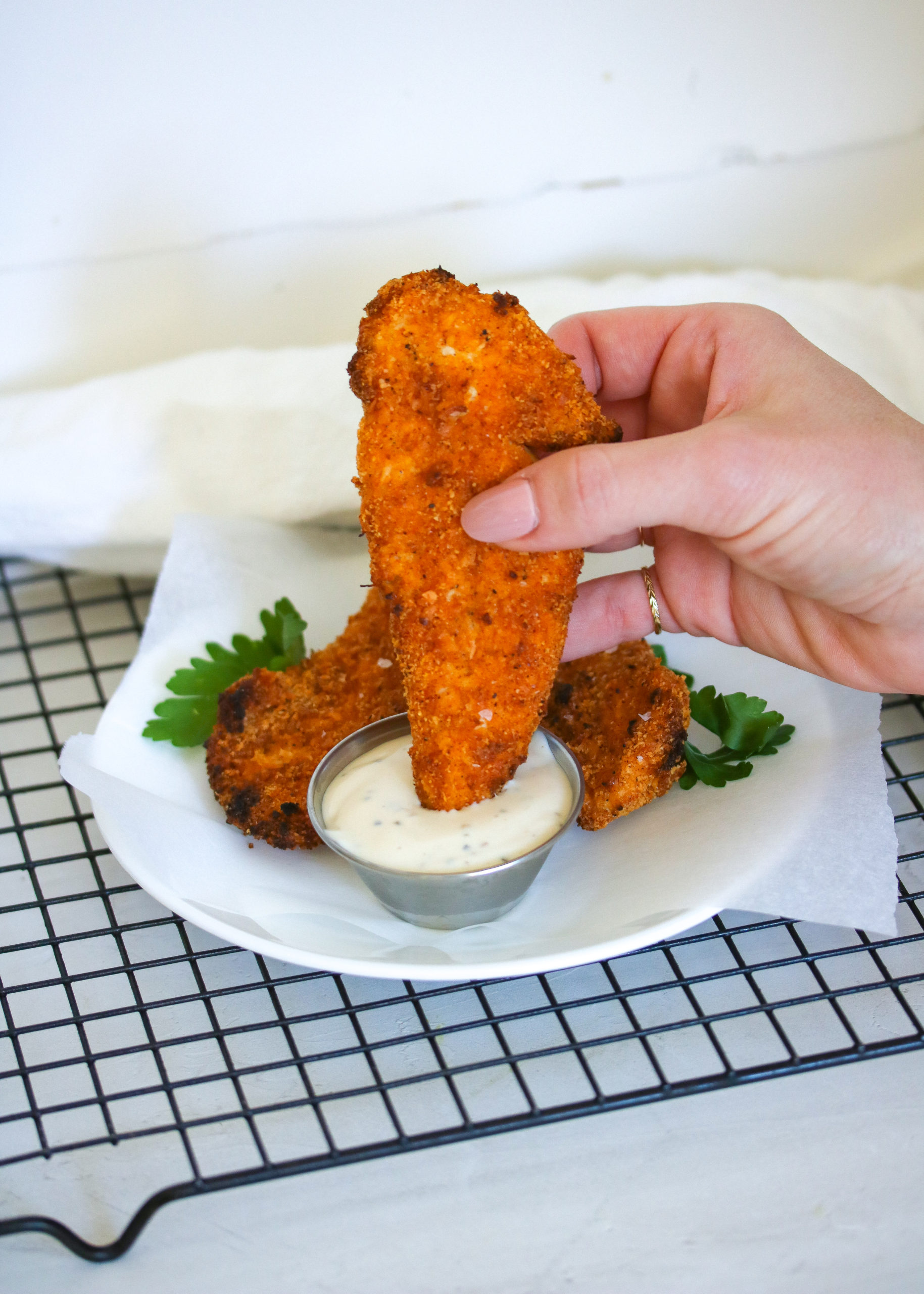 AIR FRYER CHICKEN TENDERS paleo + keto, 2g net carbs Just Jessie B