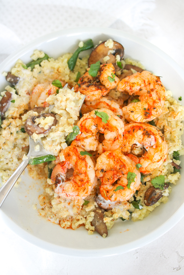 Smoky Herb Butter Shrimp with Vegetable Risotto | paleo, keto, Whole30 ...